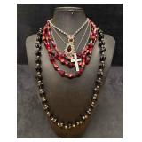 5pc Red and Black Vampiric Necklace Lot