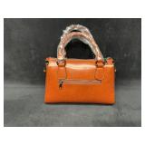 Brown Leather-Style Satchel Handbag