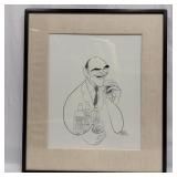 Al Hirschfeld Original Ink Caricature of Michel Ro