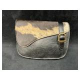 Black & Brown Cowhide Buckle Handbag