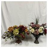Pair of Silk Style Decorative Floral Arrangements