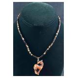 Natural Stone and Sterling Silver Necklace Handmad