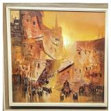 Framed Mixed Media Village Original (F52)