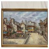Large Original Oil Painting on Canvas framed Paris