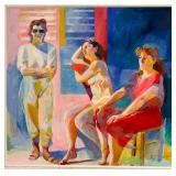 Maria Hadjiandreou Figural Women Composition Oil o