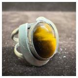 Oval Statement Tigers Eye Gemstone Sterling Silver