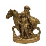 Porcelain Horse Figurine With Man & Child