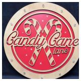 Holiday Christmas Decor Light Up Red Sign Candy Ca