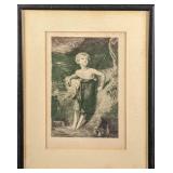 1800s Thomas Lawrence Etching "A Child With A Kid"