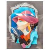 Framed Ned Moulton Lady In The Pink Hat Sculpture