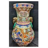 Chinoiserie Dragon Vase With Elephant Handles