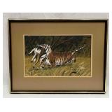 Framed Print Of A Tiger With Its Prey By Tom C Ken