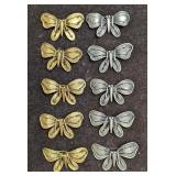 Vintage Gold And Silver Tone Filigree Butterfly Br