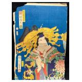 Kunichika 1868 Woodblock Kabuki Actor Tanosuke III