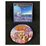 Lot of 2 Disney WDW Anniversary Buttons, 35 & 36