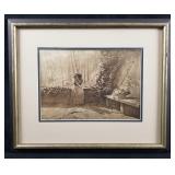 Vintage Emile Adan Framed Sepia Print