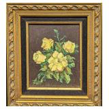 Framed Floral Original Faye Palao Oil On Board