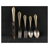 WATERFORD 5 Pc Setting Powerscourt Stainless Gold