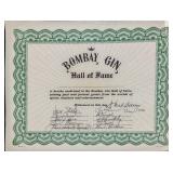 Hank Aaron Ernie Banks Autographed Bombay Gin Cert