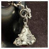 Red Coral Cabochon Oval Stone Ornate Dangle Charm