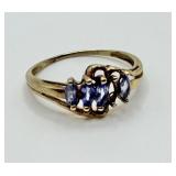 10k Gold Tanzanite Ring (1 Stone Missing)