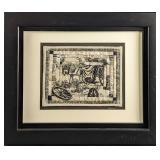 JB Framed Vintage Cloth Collage