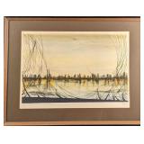 Vintage Mario Sinisca Framed LE Color Lithograph