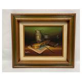 Original Framed Acrylic On Board Still Life By Wal