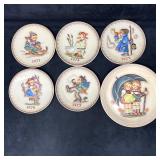 Set of 6 M.J. Hummel Annual Collector Plates 1972-