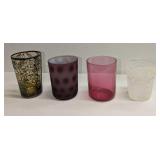 4 Vintage Different Drinking Glasses Tumblers