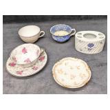 Vintage Assorted Tea Cups Saucers And Toothbrush H