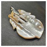 Hand-Carved Blister Pearl Pendant - Plant