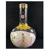 Oriental Porcelain Vase Hand-Painted