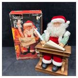 1994 Gemmy Animated Santa At His Desk Making A Lis