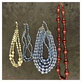 Four Assorted Style Costume Jewelry Necklaces K60