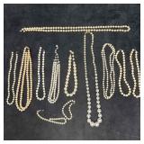 Lot of Costume Pearl Necklaces and Bracelets Assor