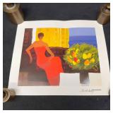 Emile Bellet Interieur Seriolithograph Print Signe
