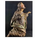 Antique 18th,19th Century Wood Carved Religious Fi
