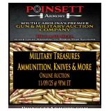 Military Treasures, Ammunition and Knife Online Auction