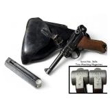 Exceptional Mauser Luger P08 Rig with 2 Matching Magazines