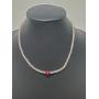68cts Rosequartz Necklace With Ruby Bead