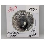 2019 1oz .999 Silv Caribbean Bank $2 Dollars