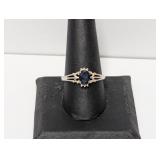 .925 Sterling Blue Stone Ring Sz 10