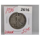 1935 90% Silver Walker Half $1