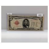 1928-C Red Seal $5 US Note