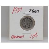 1937 90% Silver Mercury Dime