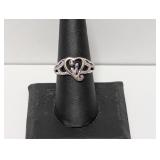 .925 Sterling Jack Skellington & Sally Ring Sz 8