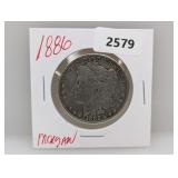 1886 90% Silver Morgan $1 Dollar