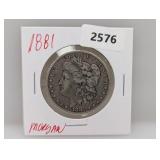 1881 90% Silver Morgan $1 Dollar