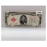 1928-B Red Seal $5 US Note